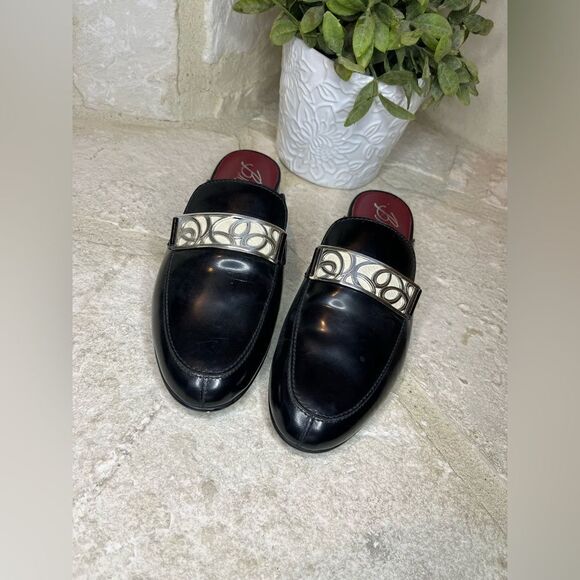 Brighton black leather mules sz 6.5 M - Picture 2 of 7